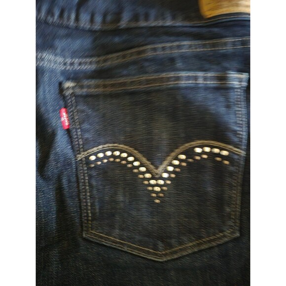 Levi's VTG Womens Bootcut Jeans Dark Wash Studded Pocket Sz 14S - Picture 7 of 8